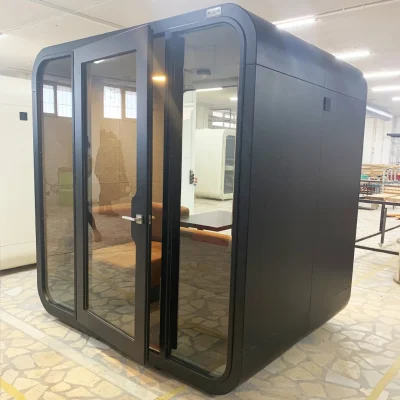 Aksa-Akustik-Ses-Yalitimli-Gorusme-Kabini-Siyah